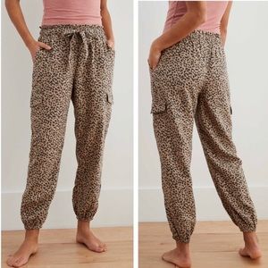 *new* leopard cargo joggers